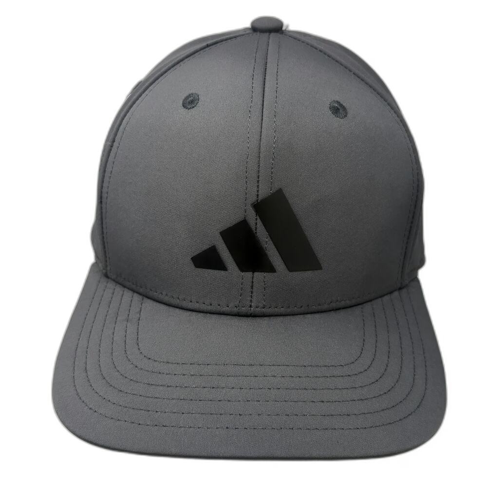 Adidas Snapback Gray One Size Hat Performance Logo Adjustable 6 Panel Curved
